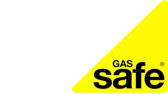 A yellow triangle with the words gas safe on it.